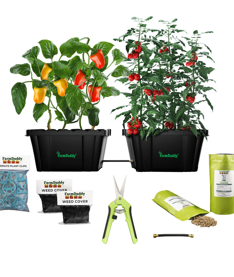 FarmDaddy 2‑Planter Self‑Watering Outdoor Planter System Full Kit