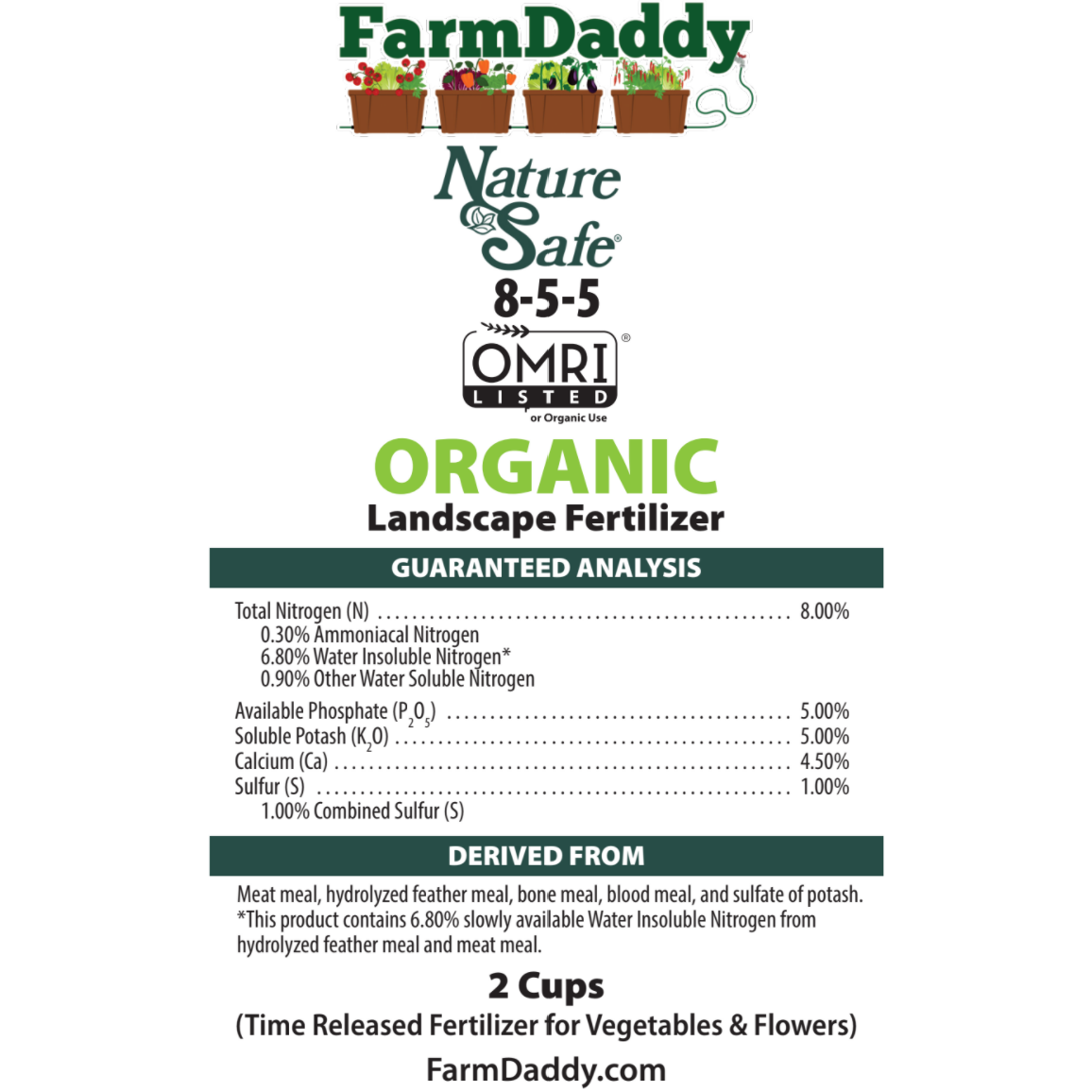 Nature Safe Organic 8-5-5 Fertilizer ( Time released )